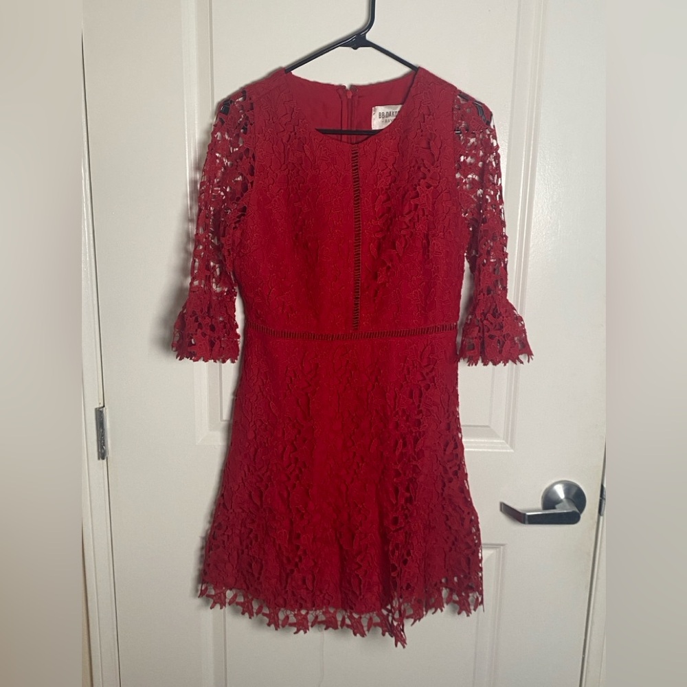 Red Lace Mini Dress